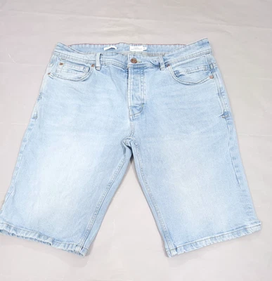 Mens Next Denim Shorts Size 34 Light Blue with Stretch - Image 1 of 4