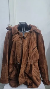 Giacca Cappotto In Vera Pelle Donna Woman Taglia 52 Nero Cod. AM57 - Picture 1 of 9