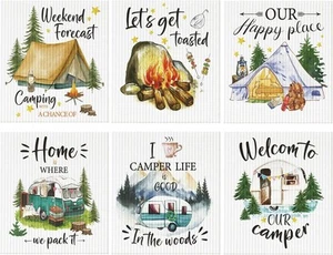 6 Pieces Swedish Kitchen Dish Towels Cloths Small, Multicolor - Picture 1 of 7