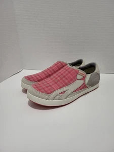 Scarpe sneakers Cushe donna Duke rosa a quadri slip on tela taglia 8 - Foto 1 di 8