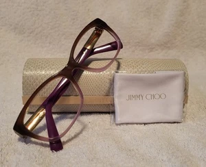 JIMMY CHOO Graduated Purple Blingy Eyeglass Frames JC110 F1A 135 Case & Cloth - Picture 1 of 14