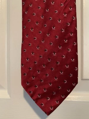 Corbata Nicky Milano Italiana 100% Seda Hecha a Mano en Italia Hombre’s Azul Marino Rojo Foto 1 de 3