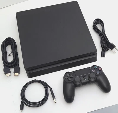 Sony PlayStation 4 SLIM 500GB Matte Black Video Game Console PS4 System Bundle - Image 1 of 4
