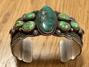 NAVAJO Darryl Becenti Turquoise Bangle Navajo Indian Jewelry JAPANJP - Picture 1 of 6