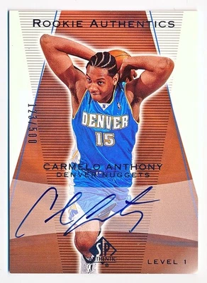 2003-04 SP Authentic Carmelo Anthony Auto Rc SP #150 (123/500) - Image 1 of 2