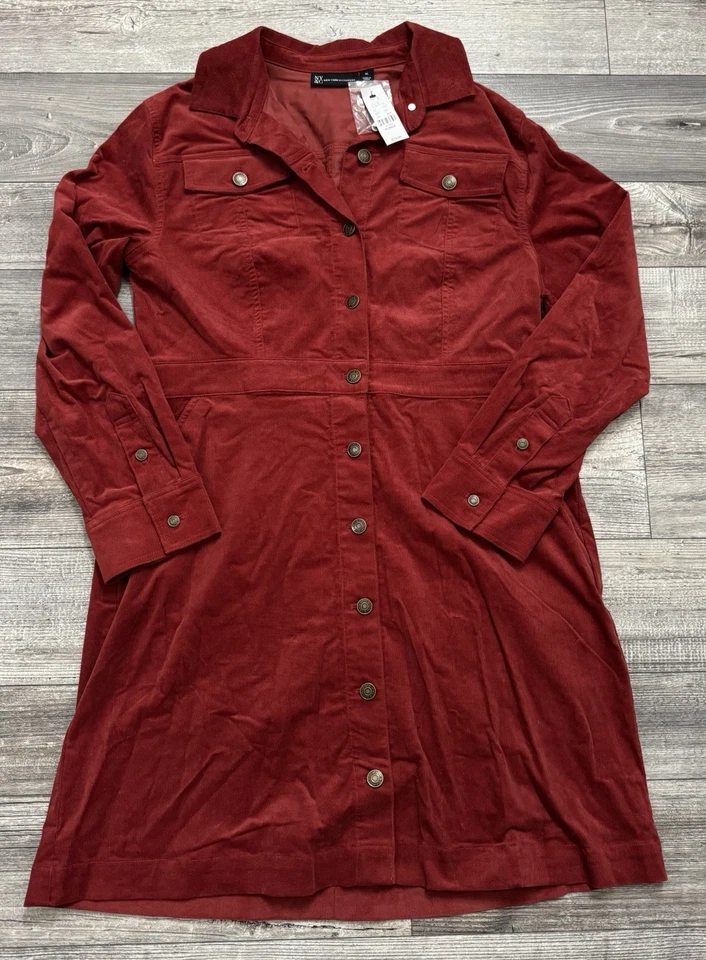 Chaqueta gabardina de pana New York & Company para mujer talla XL roja NUEVA NUEVA CON ETIQUETAS Foto 1 de 4