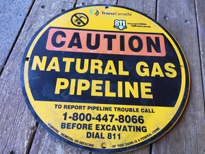 VINTAGE TRANS CANADA METAL SIGN NATURAL GAS PIPELINE - Picture 1 of 2