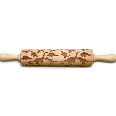 STODOLA Embossed Rolling Pin with Dinosaurs Pattern For Engraved Cookie Design - Image 1 of 3