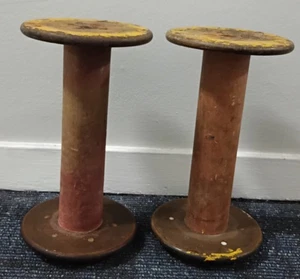 PAAR ANTIKE PRIMITIVE SPULENKERZENSTÄNDER - Bild 1 von 5