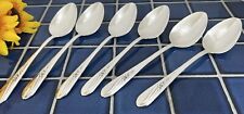 Set of 6 Holmes Tuttle H&T Silverplate MEADOW FLOWER Place Oval Soup Spoons 1940