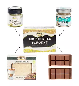 Dubai Chocolate Bar Pistacchio Kit Confezione con 4 Articoli: Crema al Pistacchio, Kataifi - Foto 1 di 6