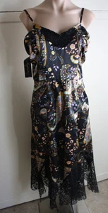 Women's Long Lacy Lingerie Size M Temptation Lace Gown Silky Floral - Picture 1 of 11