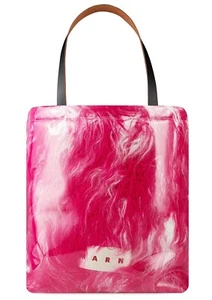 MARNI LOGO PATCH SHEARLING COVERED TOTE BAG BORSA SHOPPER SHMQ0058U0P5788 - Picture 1 of 6