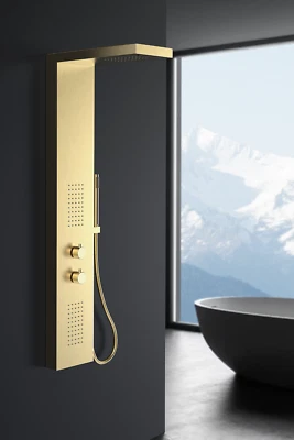 Duschset Marwell Duscharmatur Essenza gold 125x20 cm - Regendusche - Bild 1 von 4