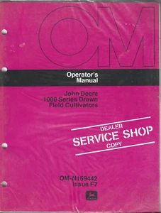 John Deere 1000 Series Drawn Field Cultivators Operator's Owner's Manual - Picture 1 of 2
