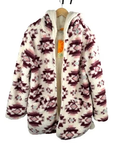 C&C California Plush Sherpa Open Aztec chunky cardigan western cozy Y2K 90s sz L - Picture 1 of 9
