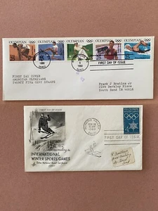 1990 & 1960 FDC American Olympians Owens, Ewry, Wightman, Eagan & Madison - Picture 1 of 1