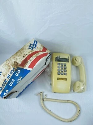 Cortelco 255409-MBA-20M Wall Mounted Corded Telephone - Ivory for PARTS! - Image 1 of 4