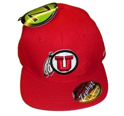 Utah Utes University Kids Youth Zephyr Red Stretch Fit hat cap New Tags Ncaa - Image 1 of 4