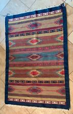 Antique Native American Navajo Rug Geometric 4' x 6' Weaving Textile Blanket
