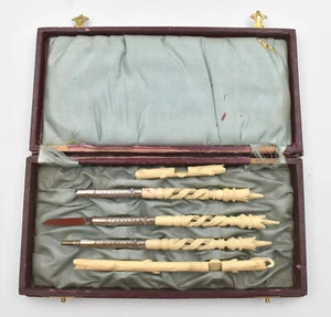 Nécessaire bureau composite crucifix + coupe-papier plume mine writing office - Afbeelding 1 van 10