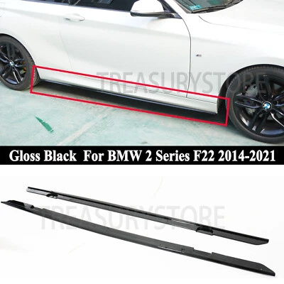 Labio de extensión de faldón lateral negro brillante para BMW F22 M235i M240i M2 F87 2014-2021 Foto 1 de 2