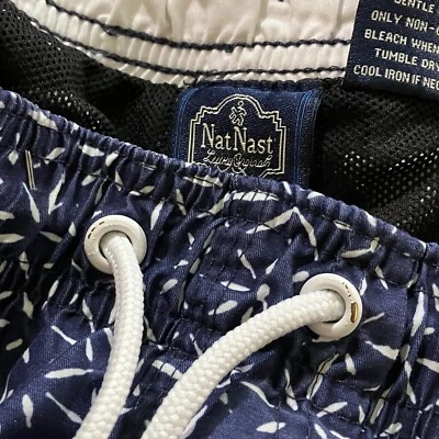 Nat Nast Geometric Swim Trunks Men's 29x9 Floral Hawaiian Tropical Beach Lounge - Image 1 of 4