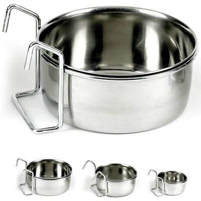 ROSEWOOD ONE STAINLESS STEEL DOG BOWL FOR CAGE CRATE HOOK dog