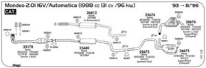CATALIZZATORE PER FORD Mondeo 2.0i 16V/Auto 1988 cc 131 cv/96 kw Cat 1993/08/96 - Imagen 1 de 1