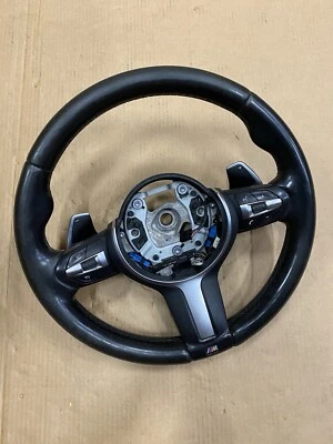 2014-2016 BMW 428i M-SPORT BLACK LEATHER STEERING WHEEL W/PADDLE SHIFTER OEM - Image 1 of 4