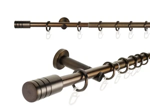 Barra de cortina extensible juego completo ranura extremo color: bronceado - Imagen 1 de 19