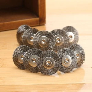 10Pcs ruedas de alambre de acero inoxidable cepillos herramientas rotativas para Dremael Die Grinder - Imagen 1 de 10