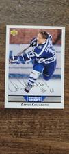 1992-93 UPPER DECK RUSSIAN STARS SIGNED CARD DARIUS KASPARAITIS ISLANDERS # 335