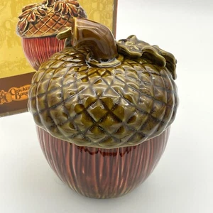 Cracker Barrel Large Ceramic Acorn Dish Canister Thanksgiving Collectible  7" H - Picture 1 of 3