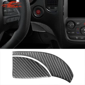 2x Carbon Fiber Steering Wheel Right Side Panel Cover For Dodge Durango 2014-20 - Imagen 1 de 14