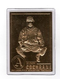 1996-03 Danbury Mint #46 Mickey Cochrane 22kt Gold Card