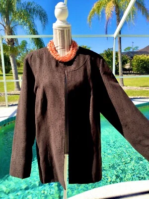 BELK Chocolate Brown DRAMATIC Design X-LITE Faux Suede  Jacket 2x WORN ONCE - Image 1 of 4