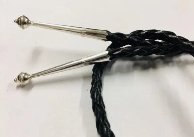 Novo 36" Cordão Bolo de Couro Genuíno e Ponta de Prata Esterlina para Southwestern Bolo’s - Imagem 1 de 3