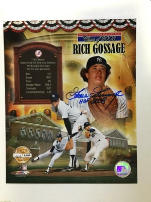 Foto de inducción autografiada de 8x10 firmada e inscrita en la corte de Rich Gossage Yankees Foto 1 de 3