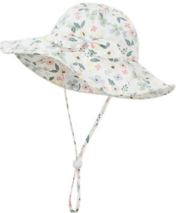 Baby Toddler Infant Girls Bucket Sun Hats UPF 50+ Beach Wide Brim Summer - Picture 1 of 4