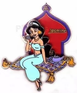 ANTIGUO RARO Pin Disney 12 Meses de Princesa Mágica Jazmín Alfombra Mágica Deslizador de Té - Imagen 1 de 3