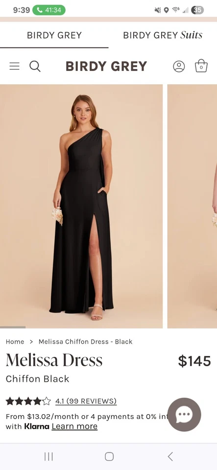 Vestido Melissa de Gasa - Negro XXL - Gris Pájaro Foto 1 de 4