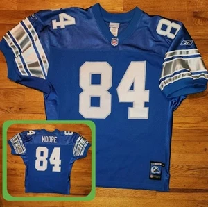 *AUTHENTIC* REEBOK 2001 Detroit LIONS MOORE Jersey 50 helmet tag football shirt - Picture 1 of 18