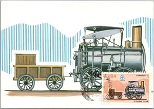 CUBA Railroad 4x6 Postcard "Locomotora Estados Unidos" EXPO 86 Vancouver Cancel - Imagen 1 de 2