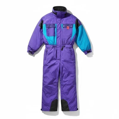 Kaelin Ski Suit One Piece Snowsuit Vtg 1980s 90s Womens 8 Purple Retro Snow Bib - Image 1 of 4
