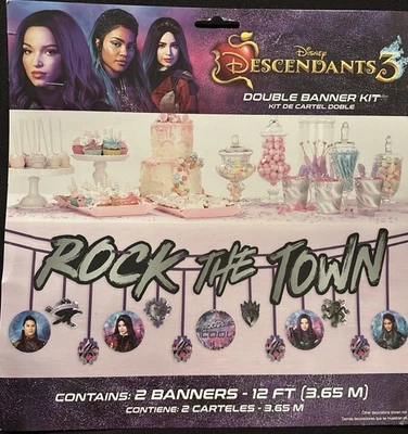 Disney Descendants 3 Double Banner Kit Party Decorations 2 Banners New Sealed - Image 1 of 2