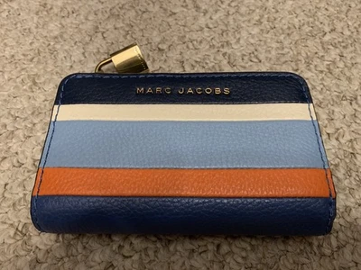 Cartera de cuero azul/naranja Marc Jacobs Foto 1 de 3