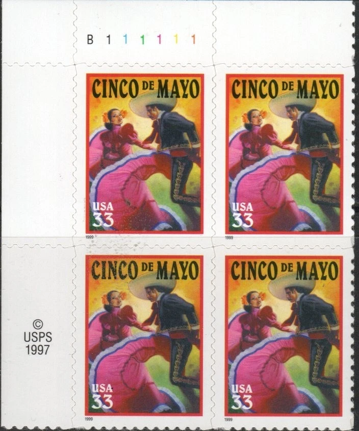 US Scott #3309 Plate Block of 4, "Cinco de Mayo", MNH - Image 1 of 1