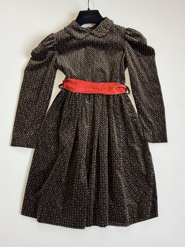 SAINT LAURENT (YSL) Abito vintage Yves Saint Laurent YSL velluto manica lunga bottoni schiena bambina tg 10