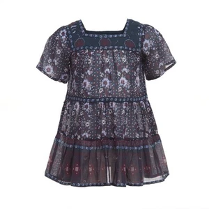 SEA New York Nadine Girl's Dress - Kids - Children -Blue Floral Print- Size 8Y - Picture 1 of 5
